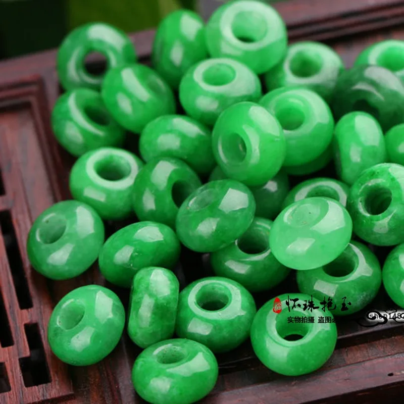 

10pcs Burma Green Jadeite Abacus Beads For Jewelry Making Diy Bracelet Necklace Emerald Jades Stone Bead Accessories Jewellery