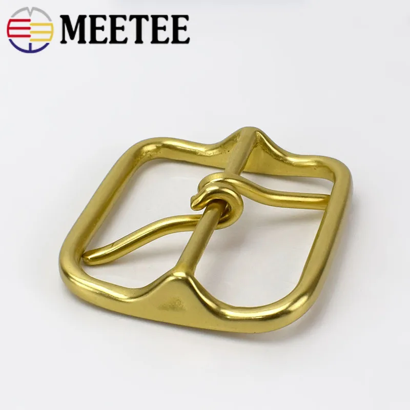Meetee цельная латунная металлическая пряжка для ремня мужчин и женщин двойная