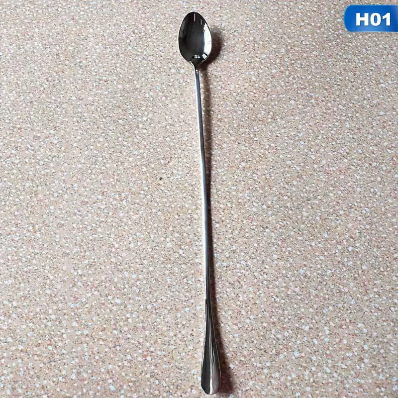 1 шт. длинной ручкой для смешивания из нержавеющей стали ложка мороженого