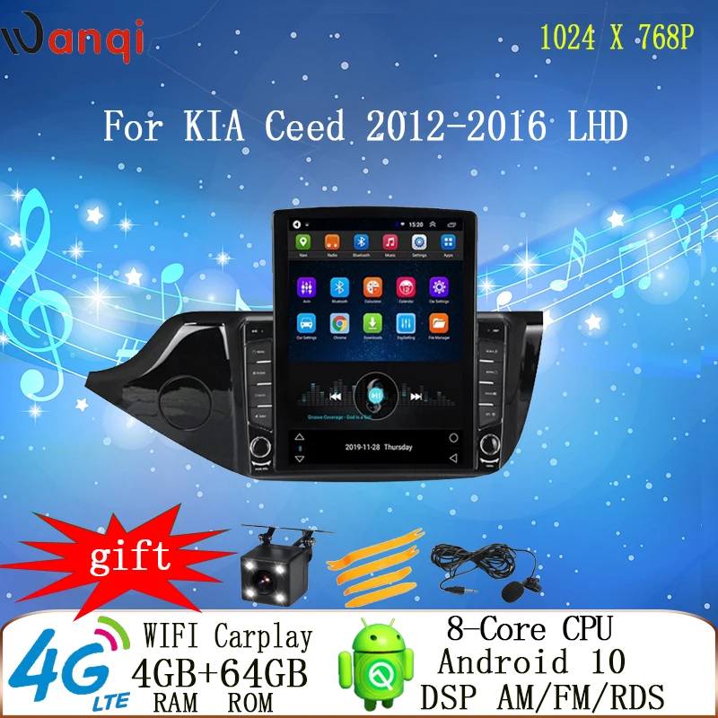 Автомобильный мультимедийный плеер 9 7 дюймов в стиле Тесла 4G Android GPS для KIA Ceed 2012-2016