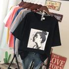 Harajuku, модная летняя повседневная женская футболка, свободные пуловеры с короткими рукавами, высокое качество, женские топы с принтом из 100% чистого хлопка