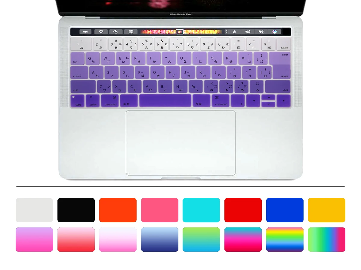 Чехол для клавиатуры HRH с японскими животными Омбре радуга Mac Pro 13 дюймов 15 A1706 A1707