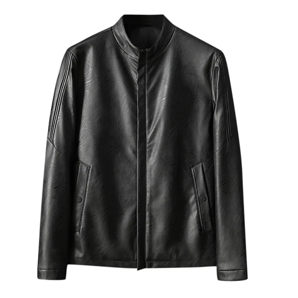 Черный Dropshipping Casual Tops Plus Size Fashion Men's Autumn Winter New Retro Solid Collar Jacket Pure Long Sleeved Coat man Handsom - Цвет: Черный