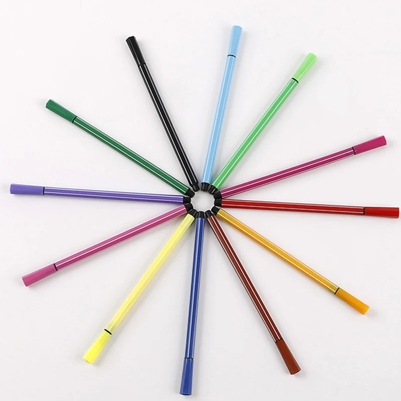 

Zanken watercolor pen 12 color kindergarten children students with painting brushes baby doodle hand-painted