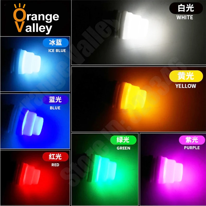 

100Pcs Heat Durable Car Light W5W T10 LED Ceramic Lens White Red Blue Yellow LED 194 168 Wedge Side License Plate Lamp DC 12V