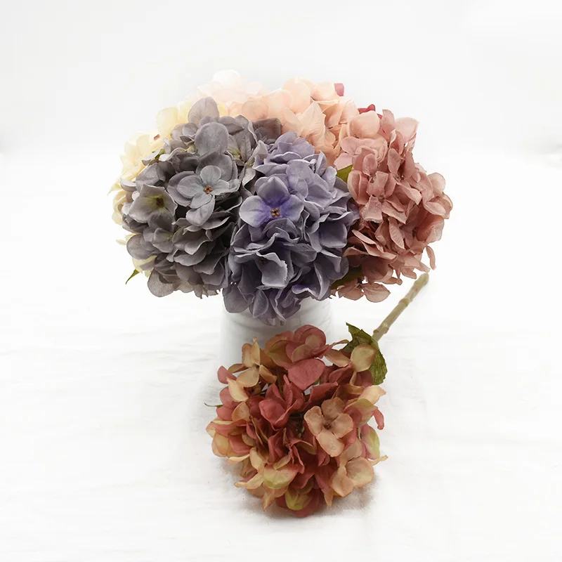 

1 Pieces Wedding Christmas Decorations for Home Artificial Hydrangea Bouquet with Leaves Holding Flowers Interior Beautification