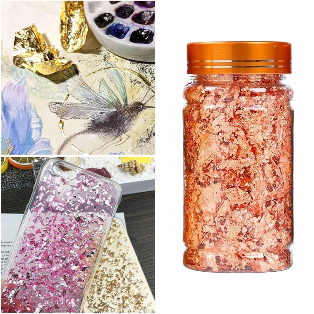 

Gilding Resin Flakes Imitation Gold, Silver, Copper, Metal Foil Flakes