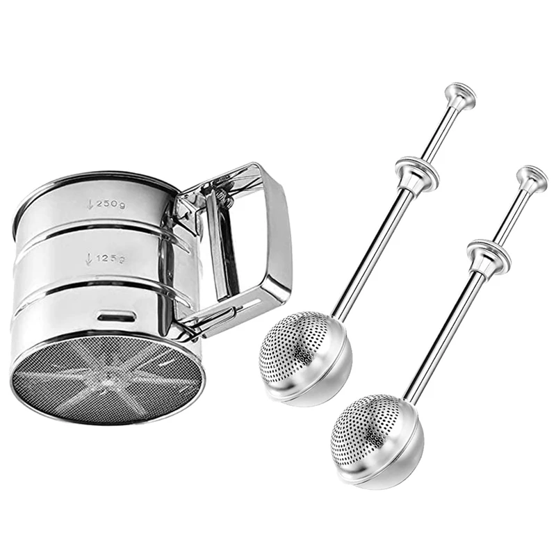 

Stainless Steel Flour Sieve Cup,Powdered Sugar Sifter Mesh,Baking Tools,Kitchen Gadget for Cakes,Baking Sieve Strainer