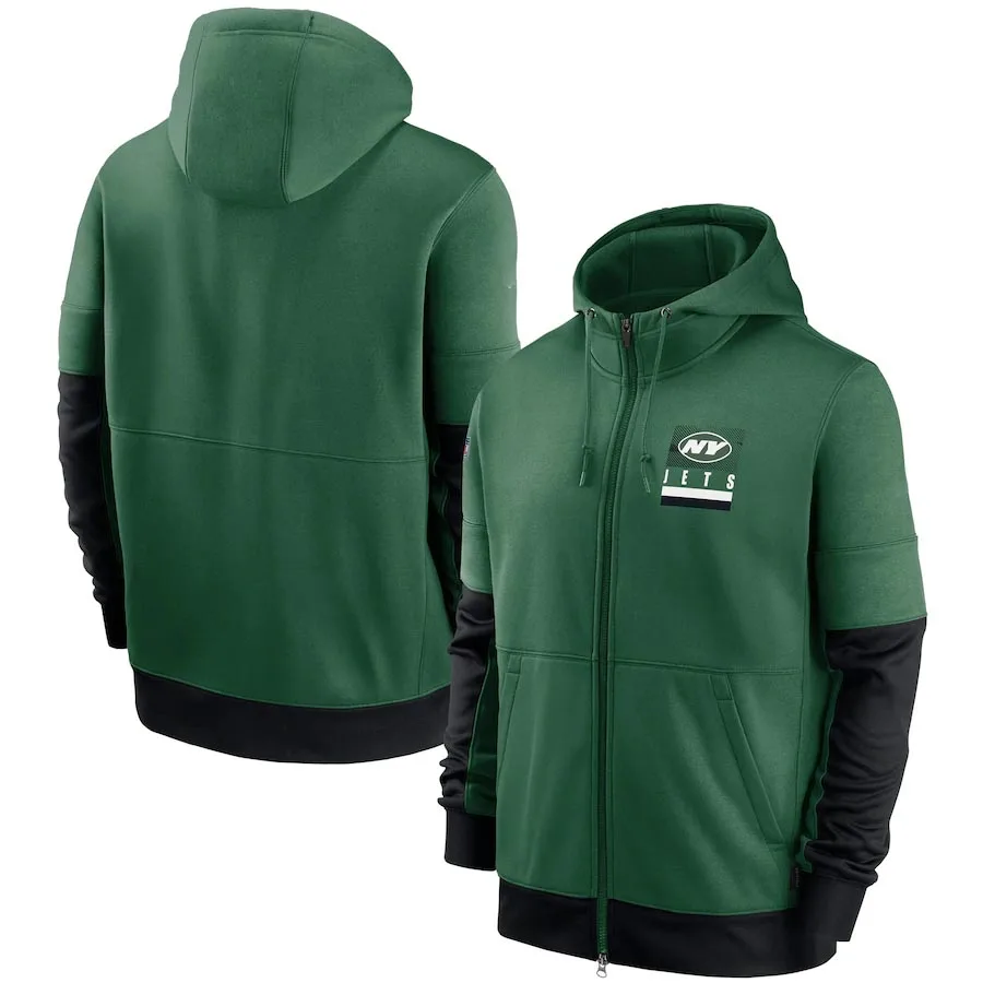 

Men's New York Green Sideline Impact Lockup Performance Jets Full-Zip Hoodie