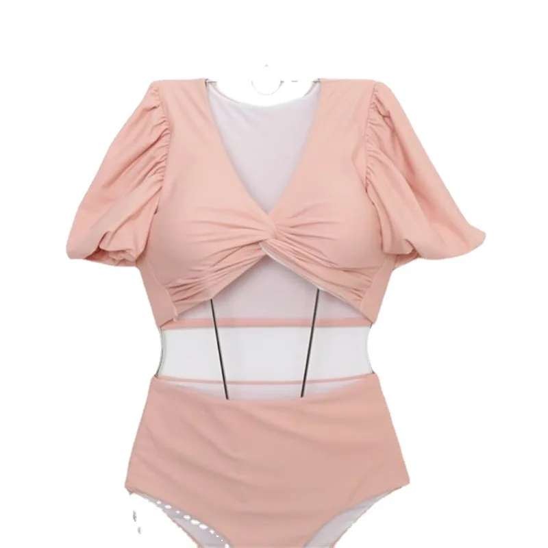 

Swimwear Women 2021 Swimsuit Female Push Up Plavky Bikini Split Hubble Bubble Long Sleeve Ins Print Polyester Sierra Surfer