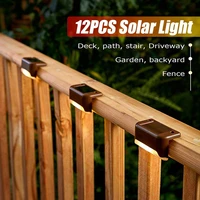 12pcs solar lights solar step lights outdoor waterproof led solar stair fence lamp decoration for patio stairs garden yard