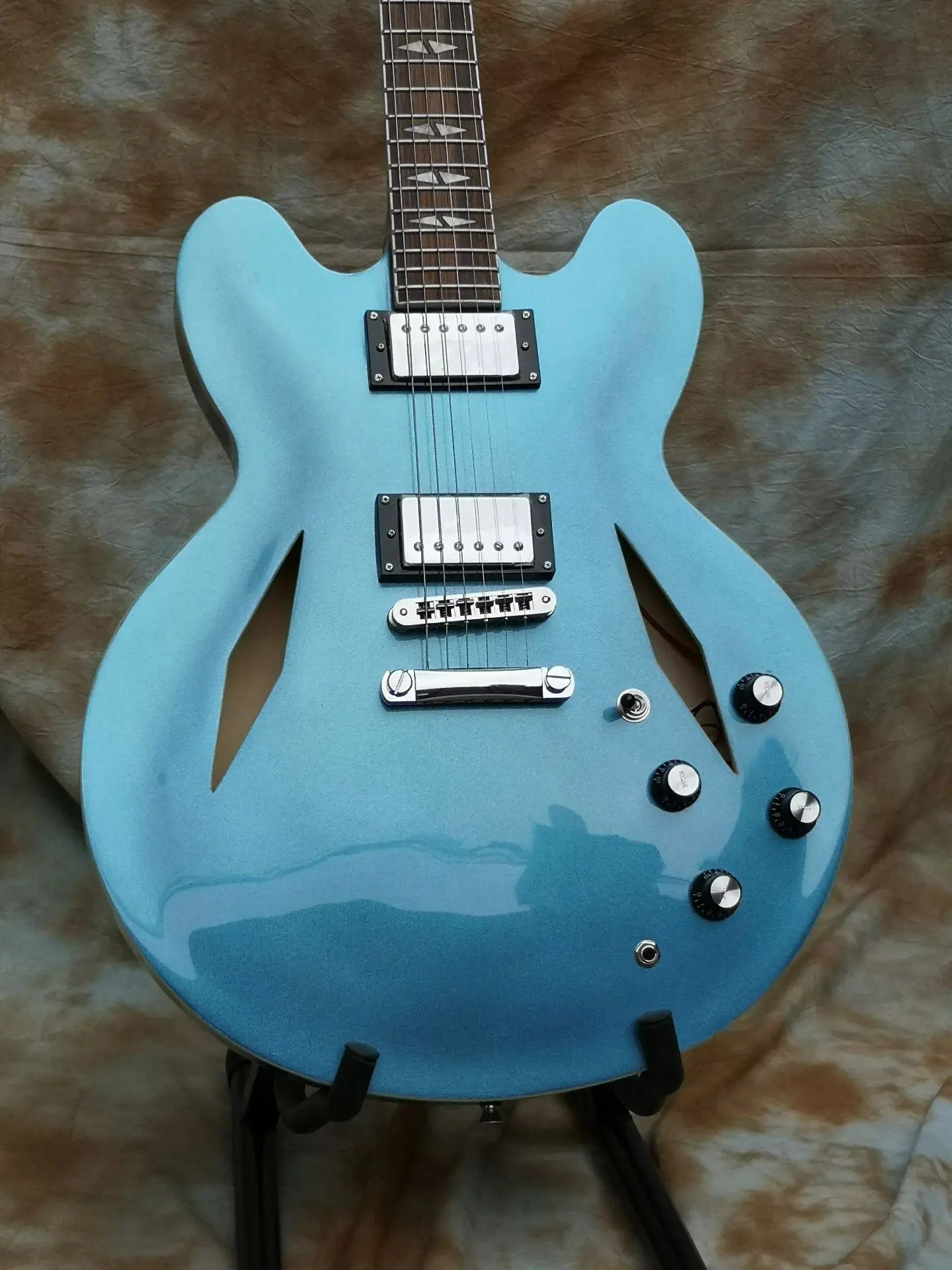 Limited Time Sale, DaveGrohl 335 Electric Guitar, Semi Hollow Body, Jazz, Metalic Blue