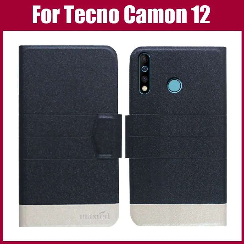 Горячая распродажа! Tecno Camon 12 чехол 5 цветов откидной ультратонкий модный кожаный