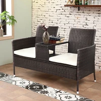 costway patio rattan chat set seat sofa loveseat table chairs conversation cushioned