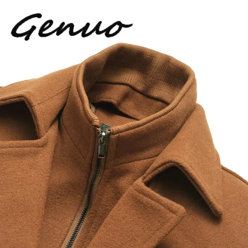 Genuo Новая Мужская Зимняя шерстяная одежда пальто для мужчин солнцезащитные очки