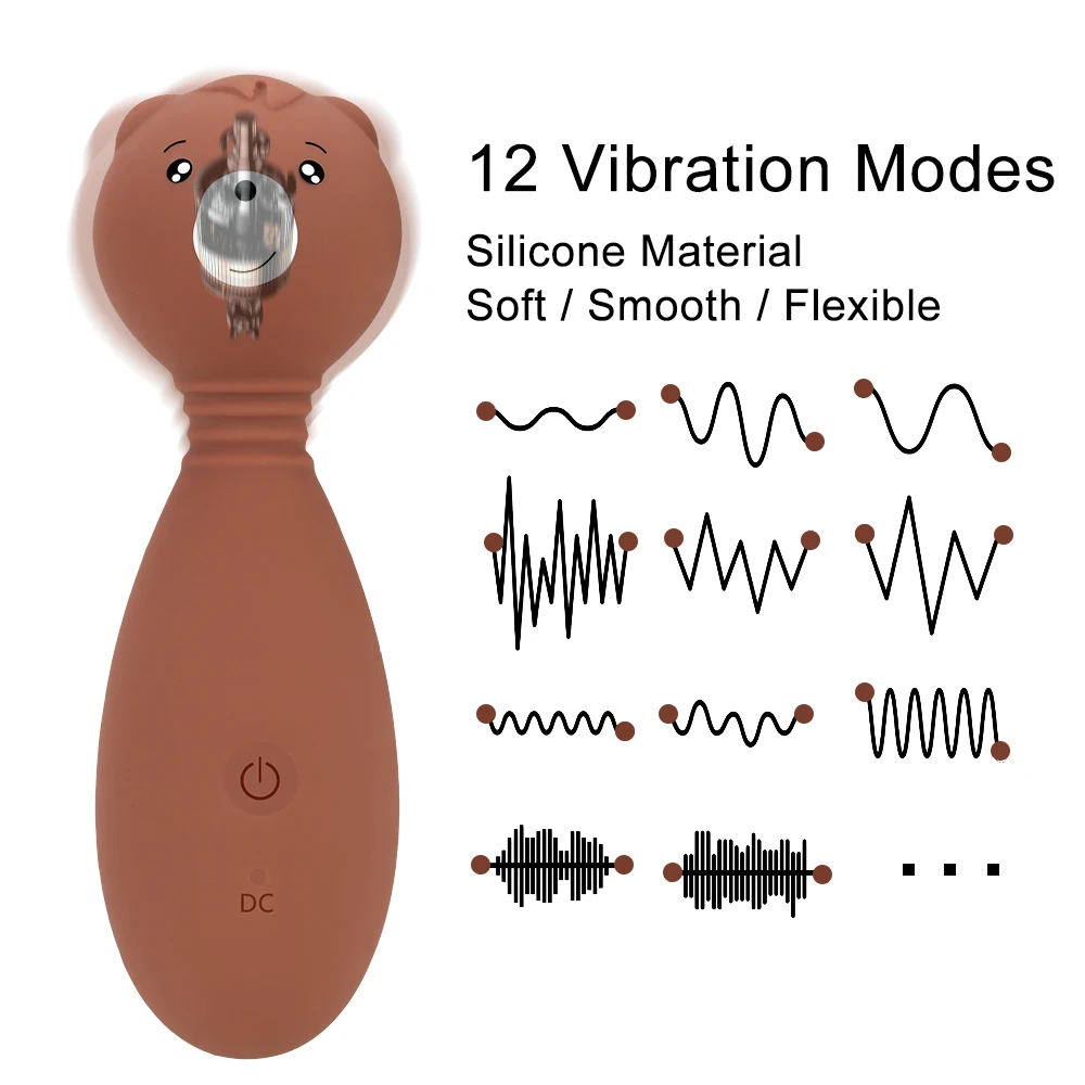 12 Speeds 360 Degree Rotation Vibrating Dildo Clitoris Stimulator G Spot Vibrator Sex Toys for Women Cute Bear | Красота и здоровье