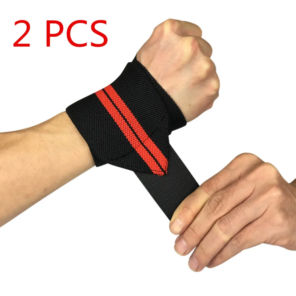 2 PCS 1/шт Регулируемый Фитнес браслет запястья обертывания бинтов для спортзала Тяжелая атлетика Powerlifting дышащие нарукавные повязки Прямая поставка - Цвет: 2 PCS
