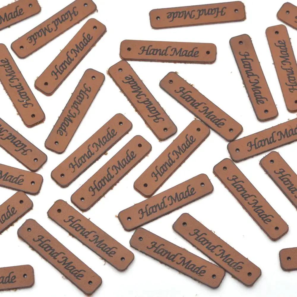 KALASO 20 штук коричневый ручной работы этикетки для одежды кожаной теги шапки сумки