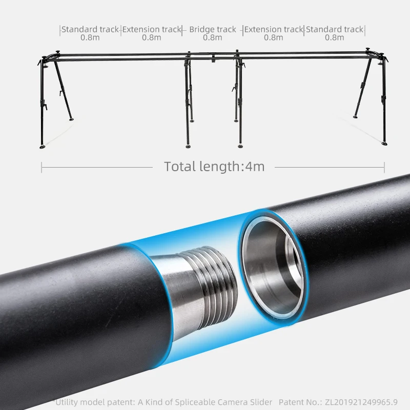 

Greenbull BX300 Extended Track 32 * 800mm Load-Bearing Aluminum Alloy SLR Camera Pan-Tilt Slide