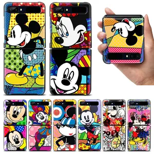 color disney mickey shockproof cover for samsung galaxy z flip flip3 5g black phone case shell hard fundas coque capa free global shipping