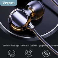 headphones with microphone 3 5mm type c wired earphones bass hifi gaming earbuds sound stereo 8 engines drivers noise cancelling