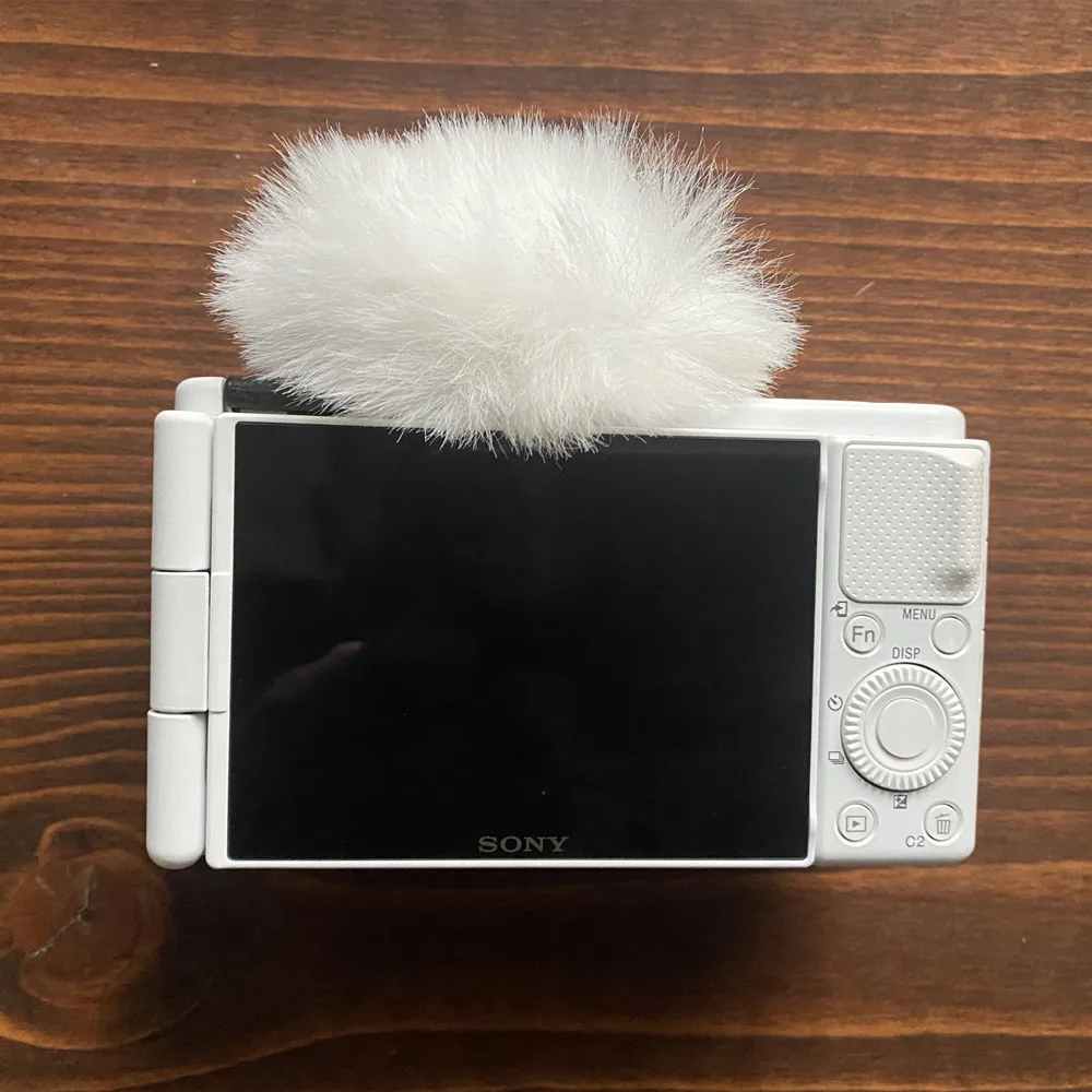 Deat Cat Furry windshield And Hot Shoes For Sony ZV-1 Vlog Outdoor Windscreen Artifical And Hot Boots For Sony ZVE 10