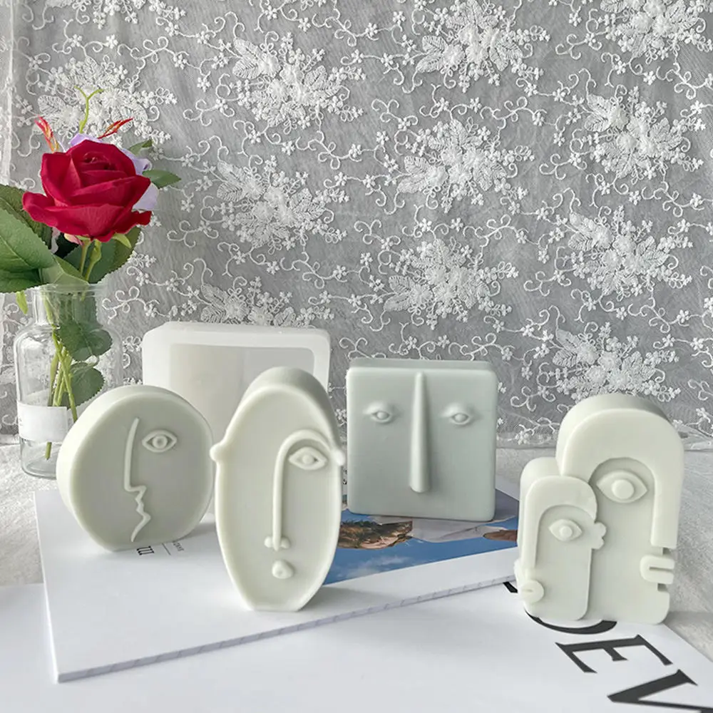 

Abstract Face Scented Candle Silicone Mold DIY Handmade Soap Gypsum Resin Crafts Making Mould Home Decoration Ornaments 2022 New