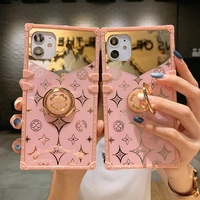 luxury square cute clover pink phone case for samsung a52 a72 a42 a32 a22 s22 ultra s21 plus s20 ultra fe s10 plus note 10pro 20
