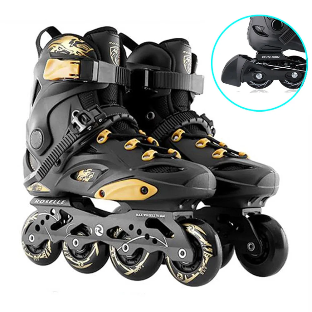 

RS6 Inline Skates Professional Slalom Adult Roller Skating Shoes Sliding Free Skate Patins Size 35-46 Good As SEBA Sneakers