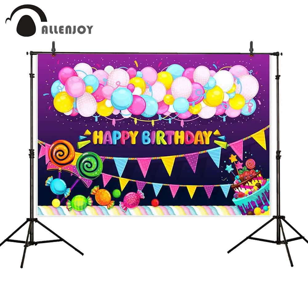 Allenjoy Candyland фотосессия красочные шары флаги леденец сахарные пирожные лента