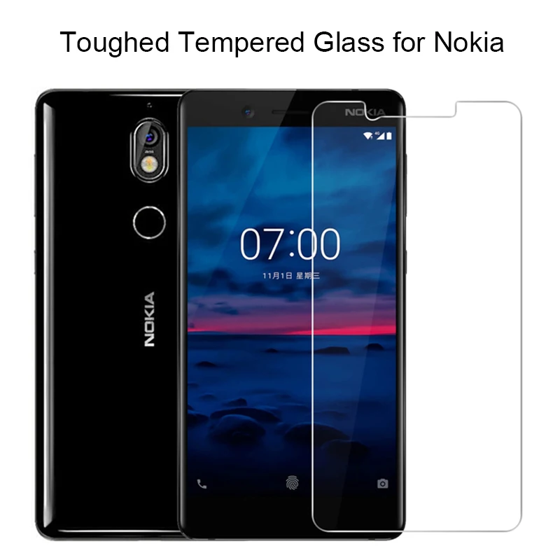 Защитное стекло для телефона Nokia 3 1 Plus 5 2 закаленное защитное X6 6 7 прозрачное |