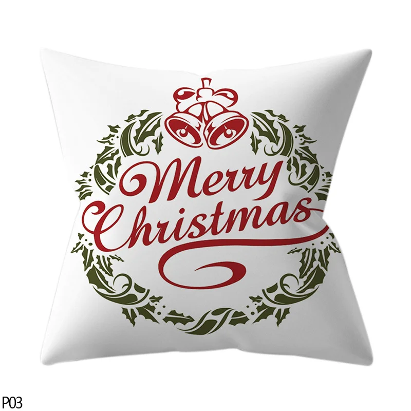 P03 merry christmas 1 шт. 45*45 см Санта-Клаус Merry Christmas Наволочки Чехол новогодний домашний диван Автомобильная подушка Декоративные Чехлы для подушек - Цвет: P03 merry christmas