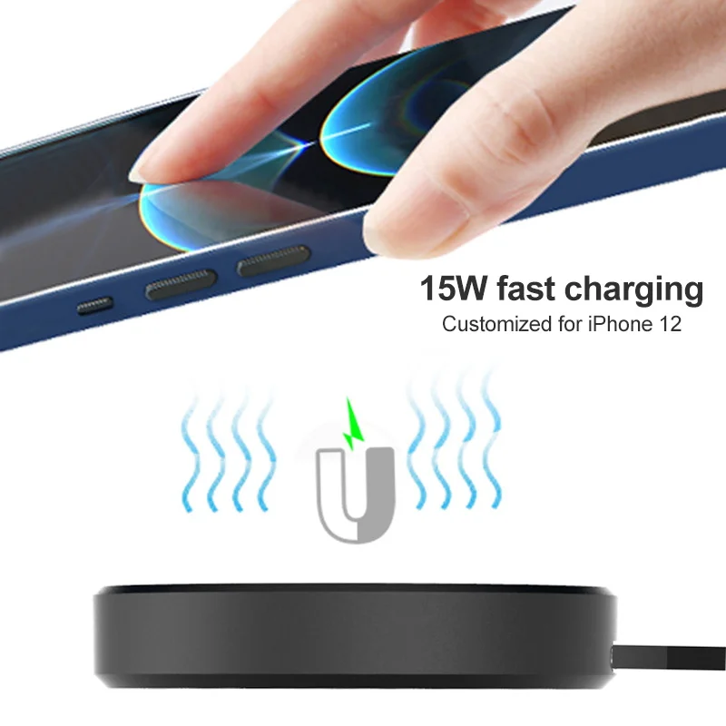 

For iPhone 12 Pro Magnetic Wireless Charger 15W Fast Wireless Charging Pad Stand Quick Portable Charger For Samsung Huawei