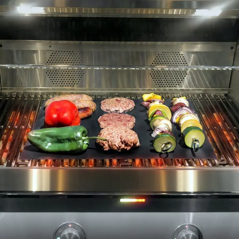 

BBQ Grill Mat Barbecue Outdoor Baking Non-stick Pad Reusable Cooking Plate 40*30cm for Party PTFE Grill Mat Accessories Tools