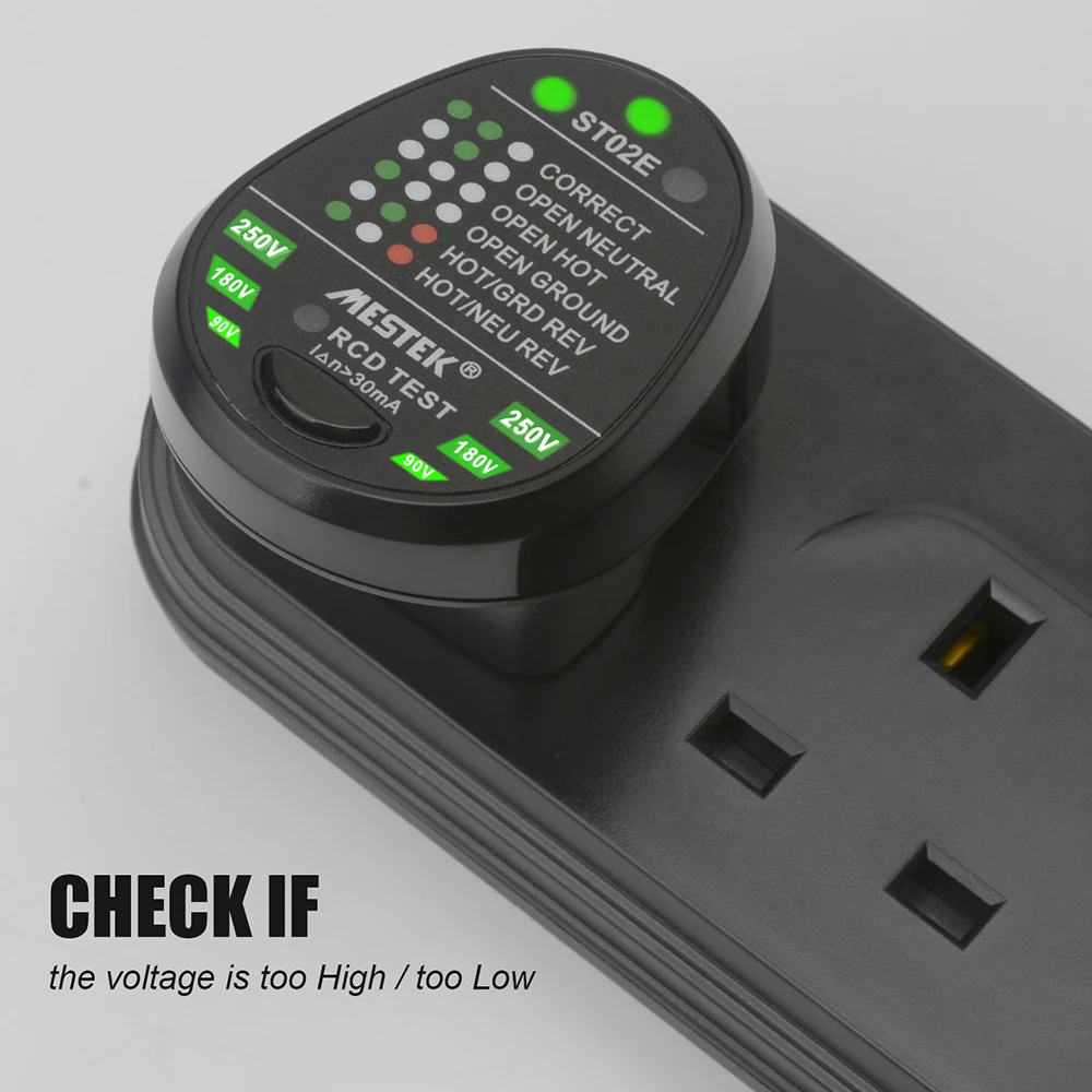 Практичный профессиональный тестер электрической розетки с дисплеем подсветкой