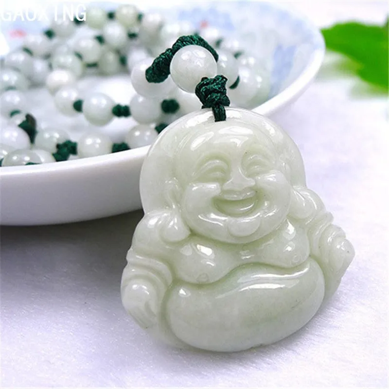 

Natural Maitreya Jade Buddha Jade Pendant Men and Women High-end Jade Necklace Rope Pendant Safe Jewelry