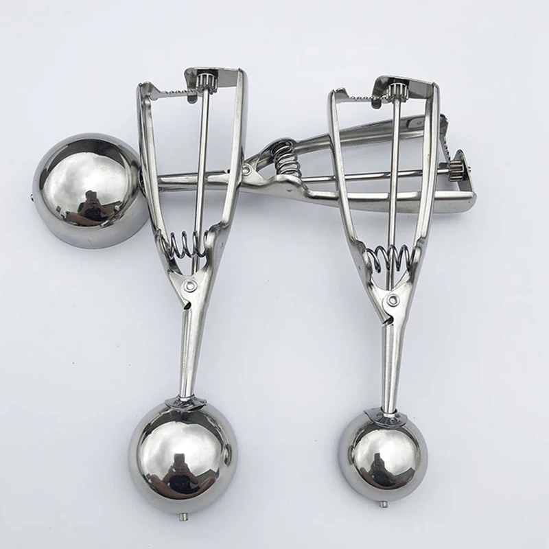 

3Pcs/Set Ice Cream Scoop Stainless Steel Dessert Spoon Watermelon Mash Potato Cookies Dough Disher Spoon Useful Kitchen Tools
