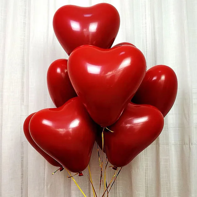

10pcs Heart-Shaped Round Latex Balloon Birthday Party Wedding Decorations Red Air Balloon For Home Decor Party Supplies FREE SHI