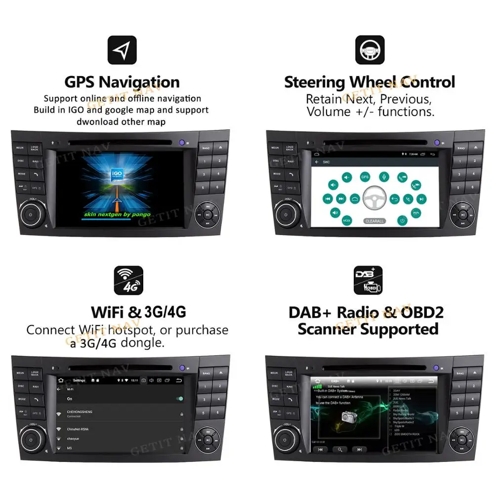 DSP IPS экран Android 10 автомобильный DVD мультимедийный плеер для Mercedes/Benz W209 W463 w222 W211 с