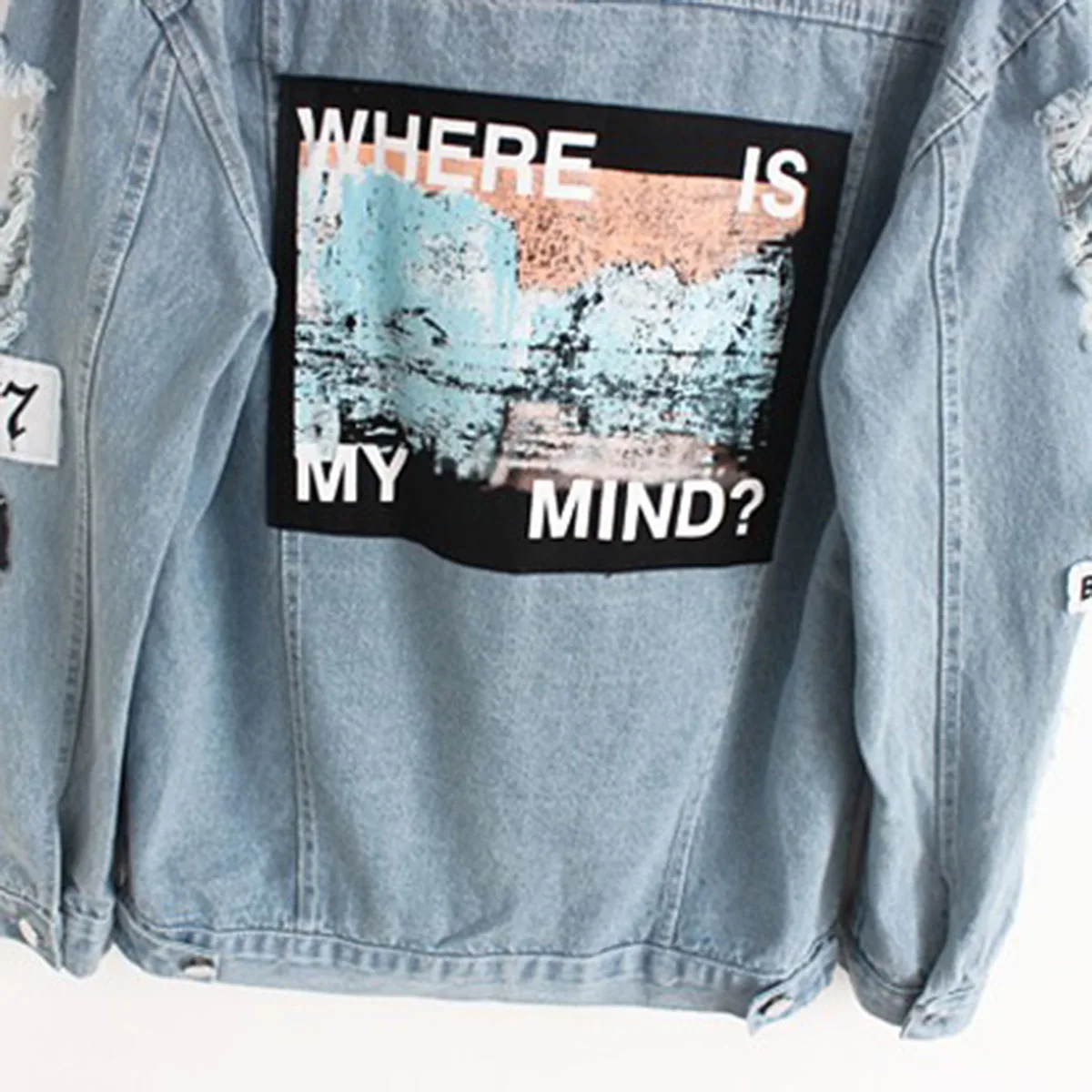 Корейская вышивка с потертостями в стиле ретро нашивка надписью куртка-бомбер