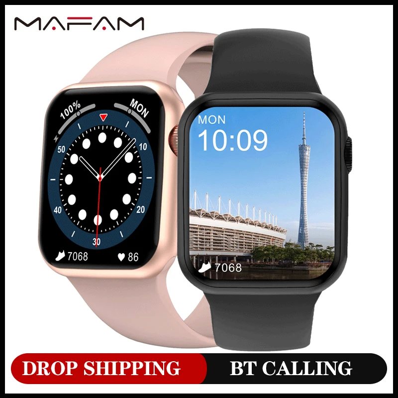 Мужские Смарт часы MAFAM DT100 PRO Plus большой аккумулятор 280 мАч BT IWO 15 для IOS Android PK HW22 W26