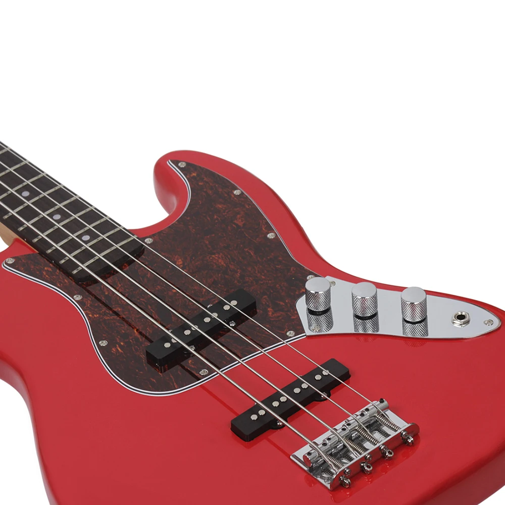 Профессиональная 4-струнная электрическая бас-гитара красные 20 ладов Сапеле