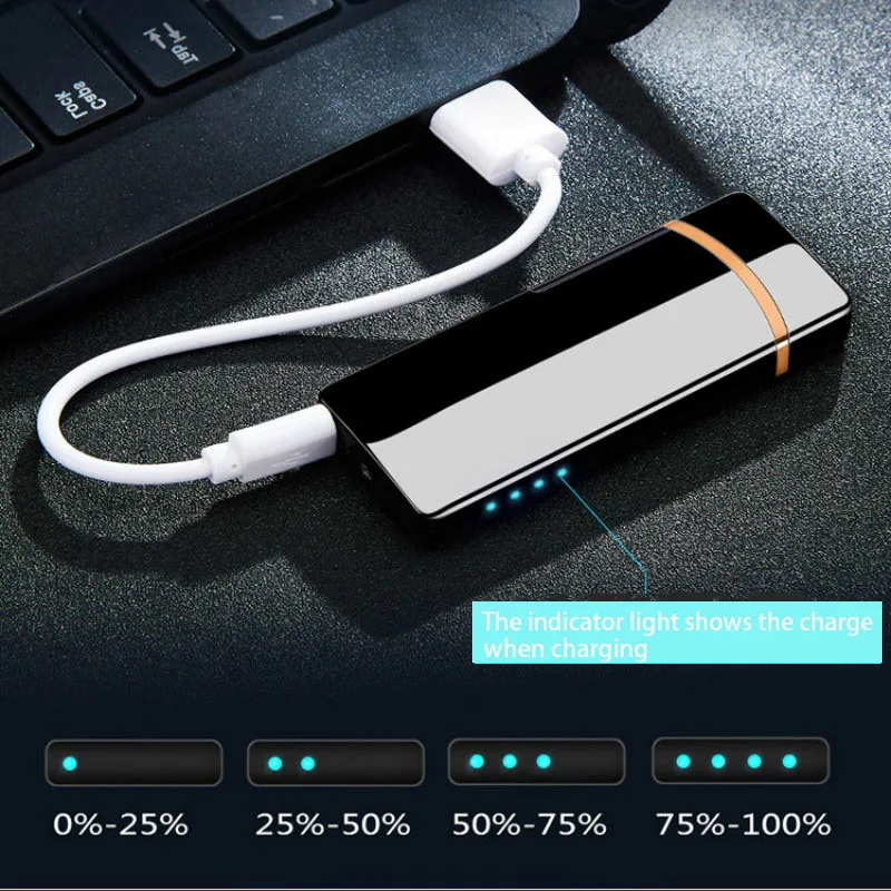 Touch Sensing Lighter Power DisplayUSB Rechargeable Windproof Flameless Electric Lighters Dual Arc Electronic Plasma Cigar Light |