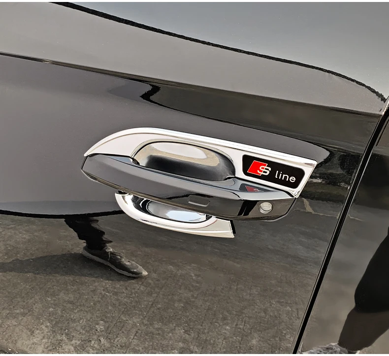 Новая ABS Автомобильная внешняя дверная ручка стикер для выемки крышка декоративная защита для Audi A4L Q5L A5- аксессуары для стайлинга автомобилей