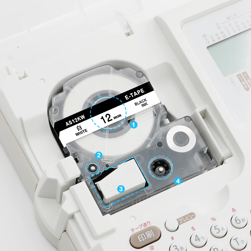 Labelife 1 шт. SS12KW LC-4WBN совместимый Epson LabelWorks LK Лента Стандартная 12 мм для Epson принтер этикеток LW-300 LW-400 SR530C