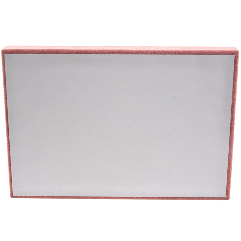 

2x Pink Velvet Jewelry Ring Display Case Tray Holder Necklace Earrings Bangle Storage Box 24 Grid & Cutting Disk