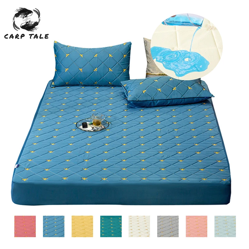 Шелковый стеганый чехол для кровати водонепроницаемый матраса защита от жуков