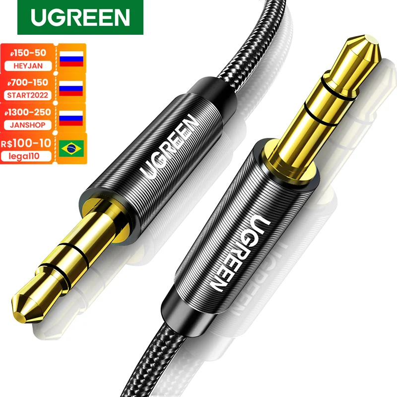 UGREEN AUX Cable Jack 3.5mm Audio Cable 3.5 MM Jack Speaker Cable for JBL Headphones Car Xiaomi Redmi 5 Plus Oneplus 5t AUX Cord