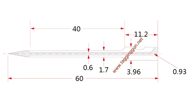 TN601X Стандартный меточный пистолет одежды этикетки иглы для пистолета с длиной 60