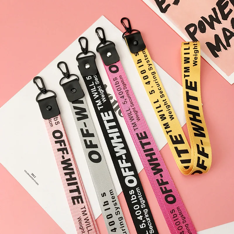 Off White брелок с лентой женский чехол для телефона цепочка ключей бумажник porte clef